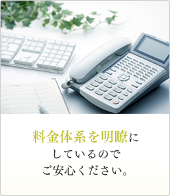 料金体系を明瞭にしているのでご安心ください。